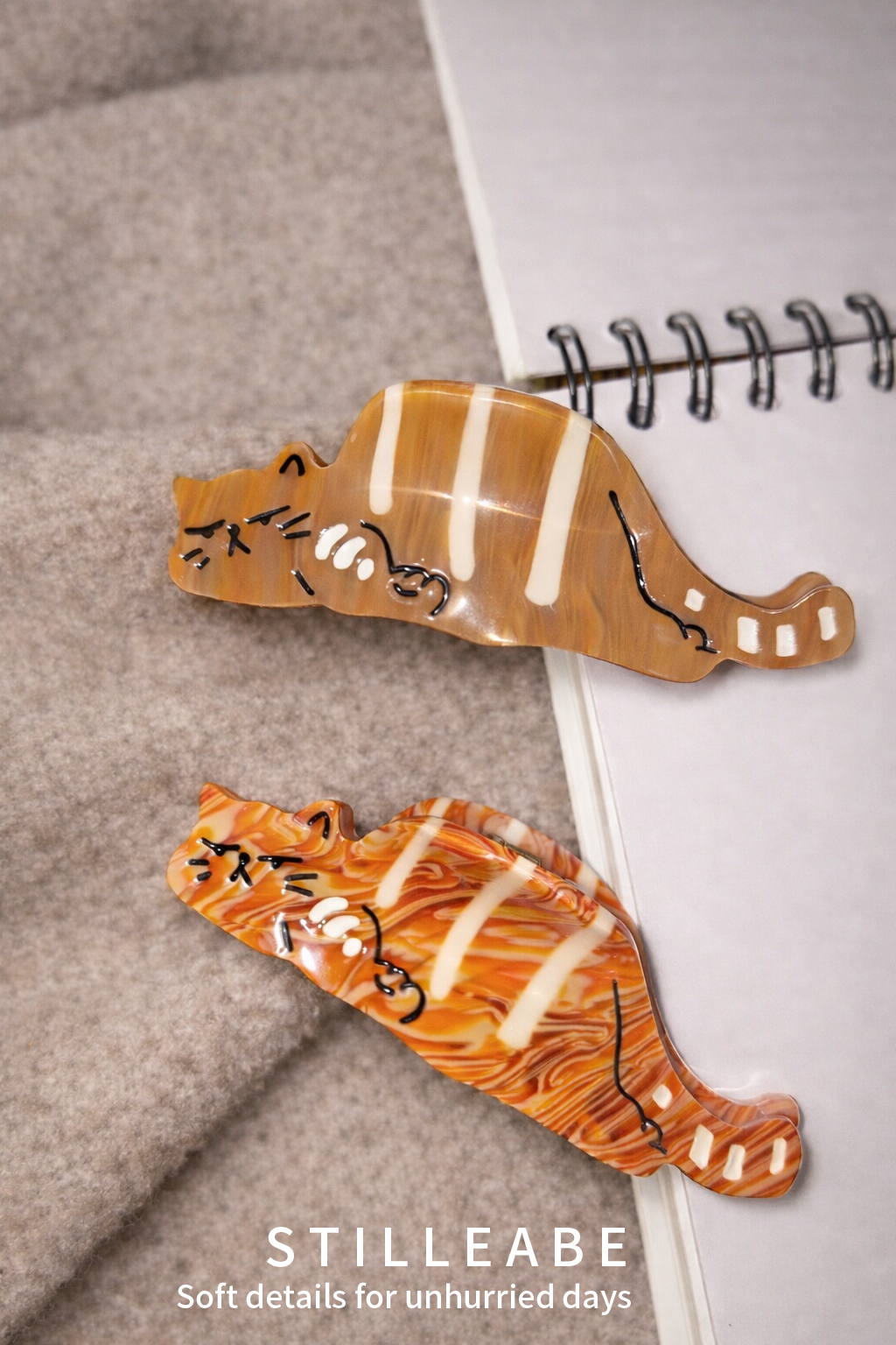 A Striped Cat Claw Clip