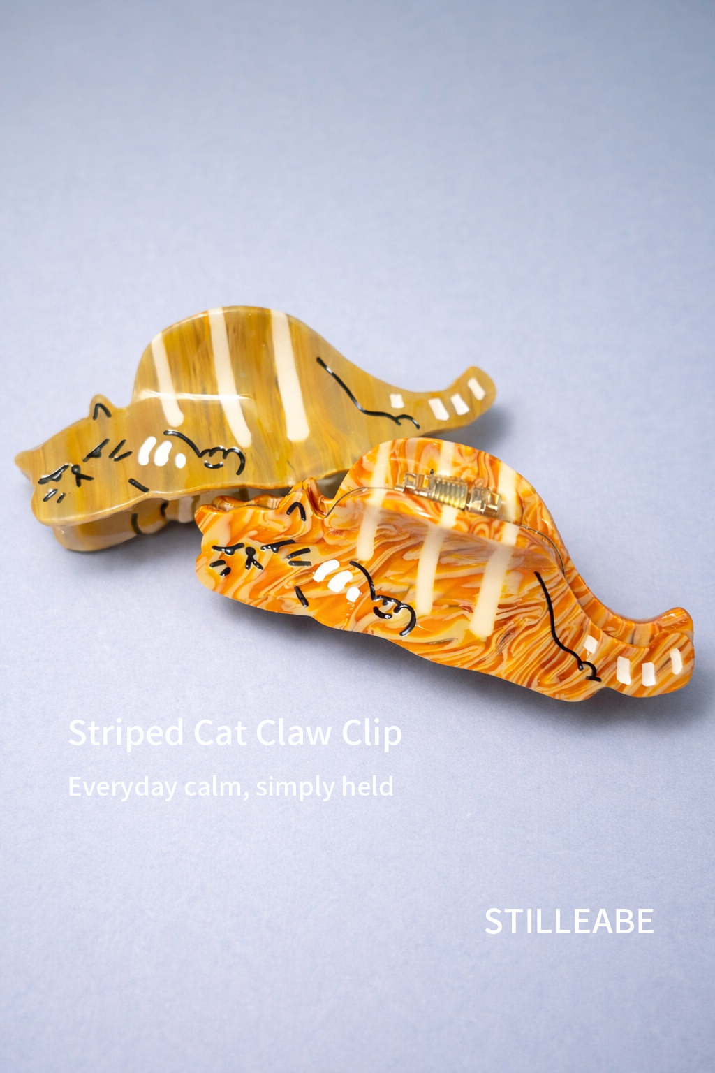A Striped Cat Claw Clip